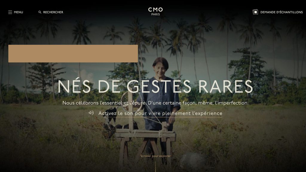 A screenshot of the CMO Paris Homepage